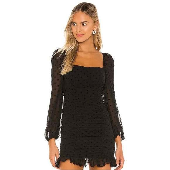 Lovers + Friends Dresses & Skirts - Lovers and Friends Arielle Polka Dot Mini Dress in Black